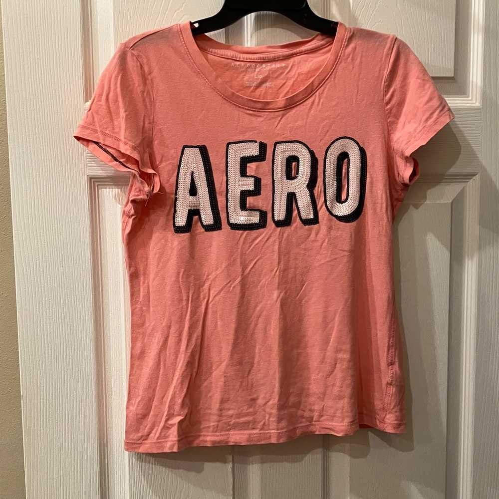 Aeropostale Coral Pink AERO Logo Tee